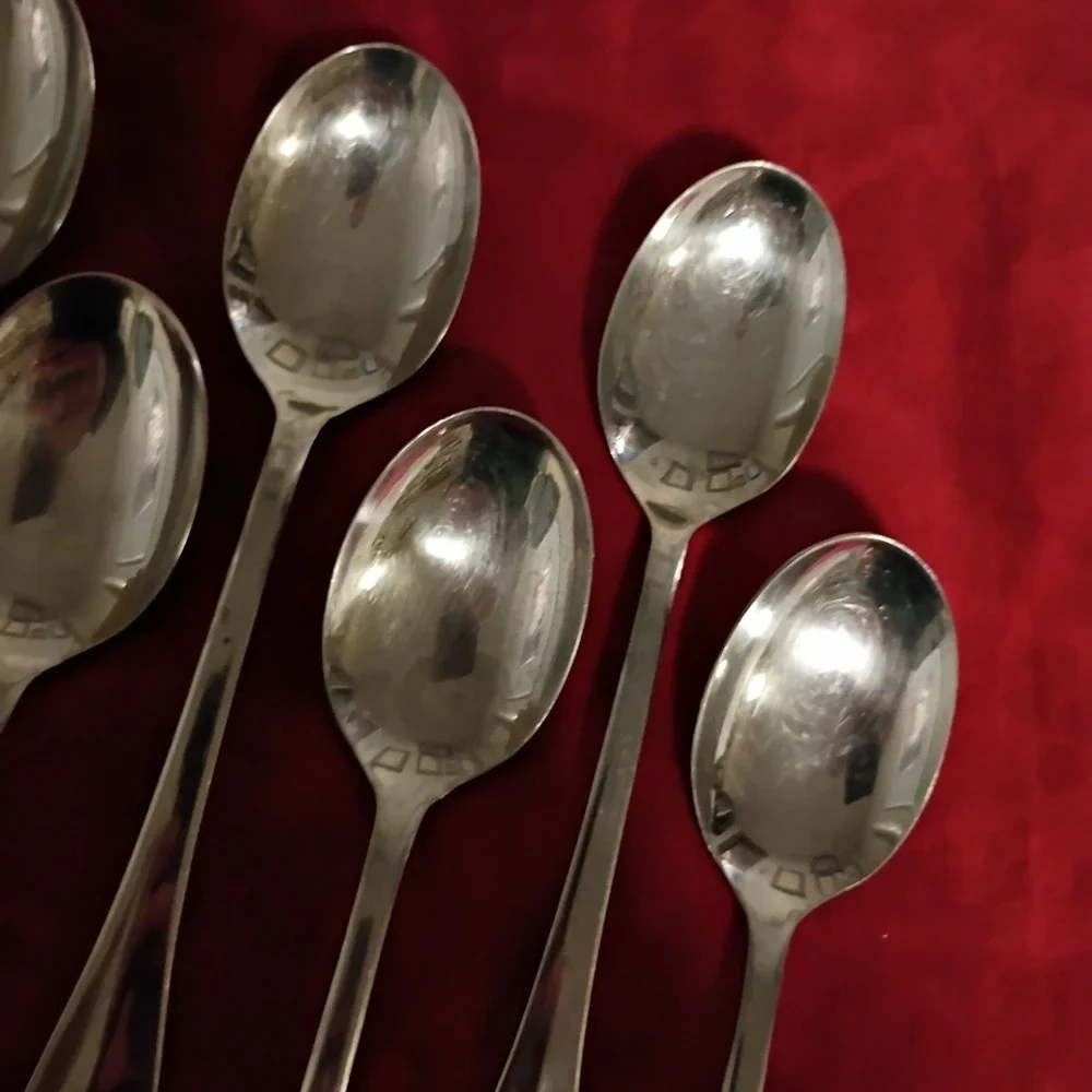 7 Soup Spoons Farberware BAYPORT Stainless Flatware Silverware Replacement 7.25
